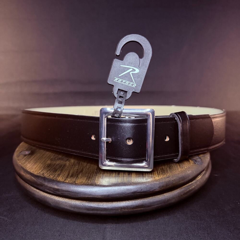 Rothco Everyday Leather Belt Size 40" Black Metal Brass Buckle 1.5" Wide 4232